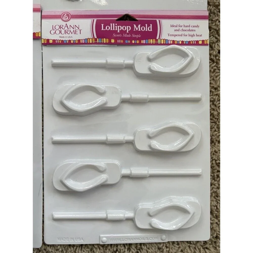 LOT 15 LorAnn Gourmet Plastic Lollipop Molds Ideal For Hard Candy & Chocolates